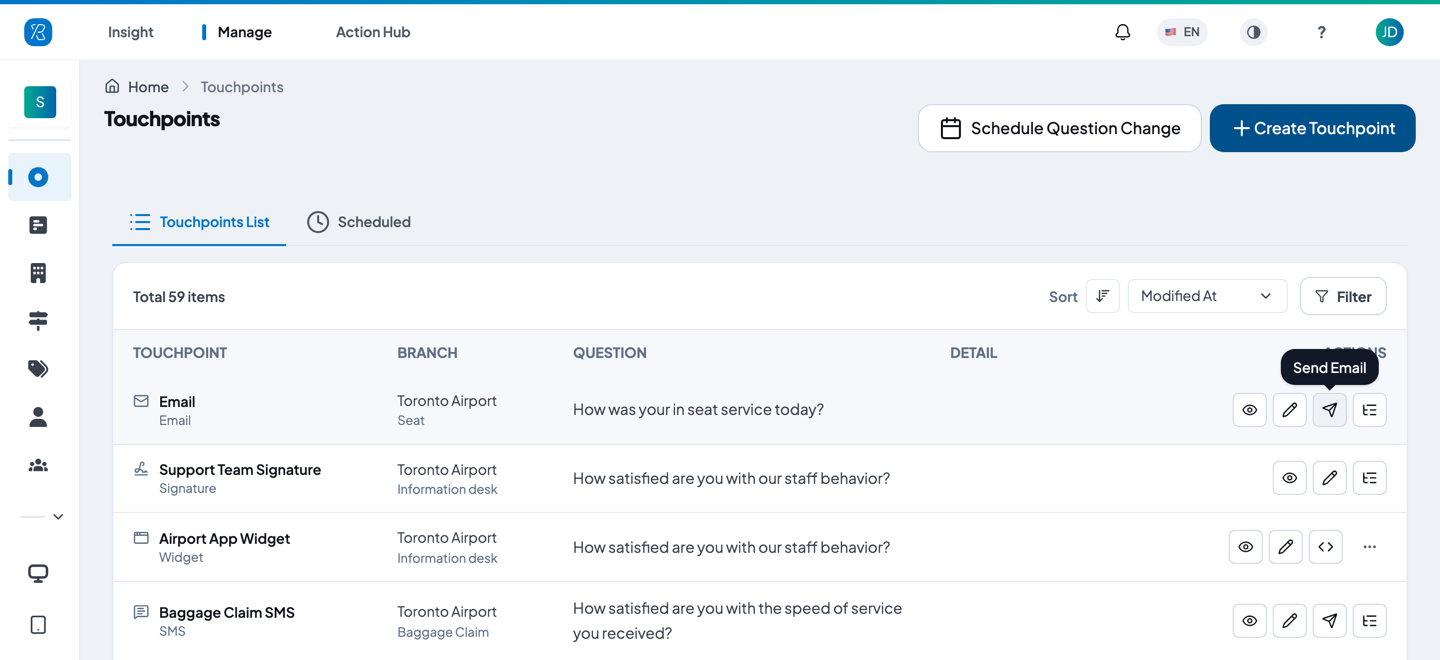 Send Email The Send Email row action