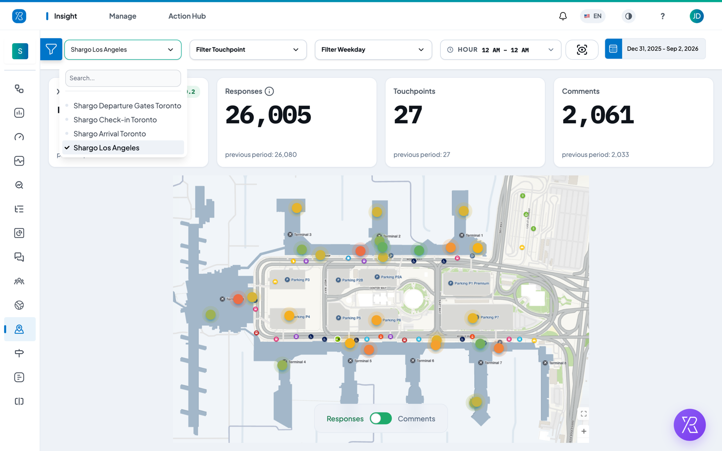 The map drop-down open, listing four site maps