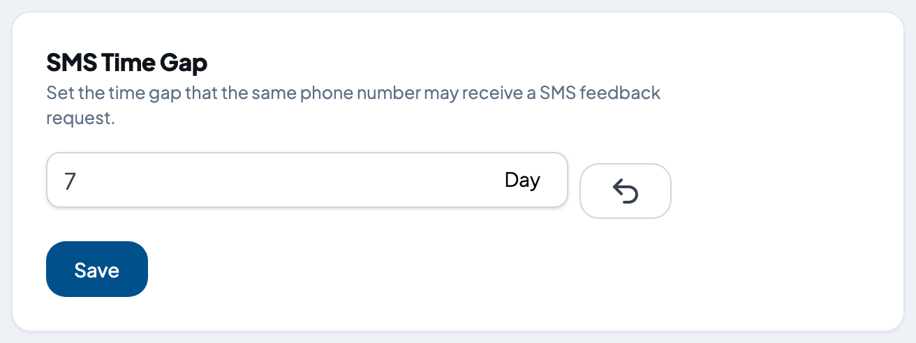 The SMS Time Gap card